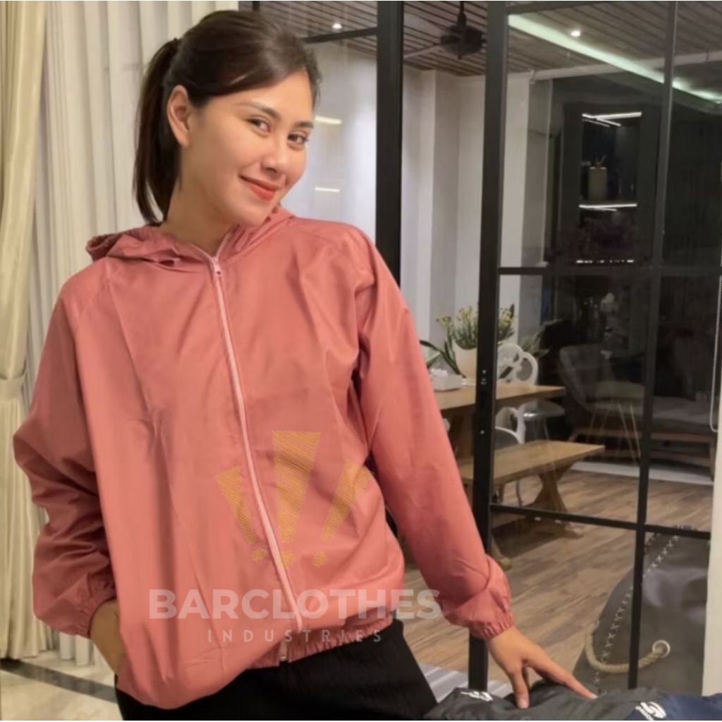 BARCLOTHES-Jaket Olahraga Parasut Polos Pria/Wanita mirip Uniqlo, UV Protection, Windbreaker, Sauna 