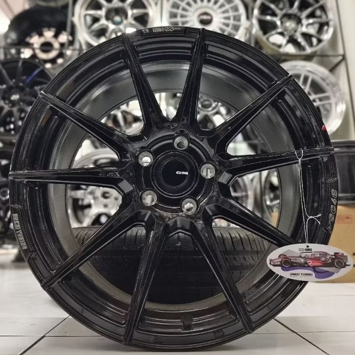Velg Mobil Ring 18 Enkei SC46 ORI Black Gloss PCD 5x114,3 ET40 untuk Civic Accord Camry