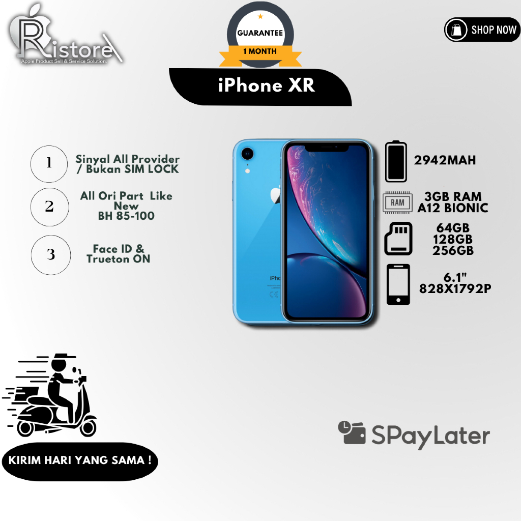 iPhone XR & Handphone Second Bekas IP XR Second 64GB Fullset Mulus No Minus LCD Orig No Recond No Re