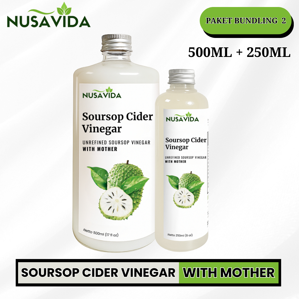 

Nusavida Cuka Sirsak With Mother Original 500+250 ML (Paket Bundling 2 Botol)