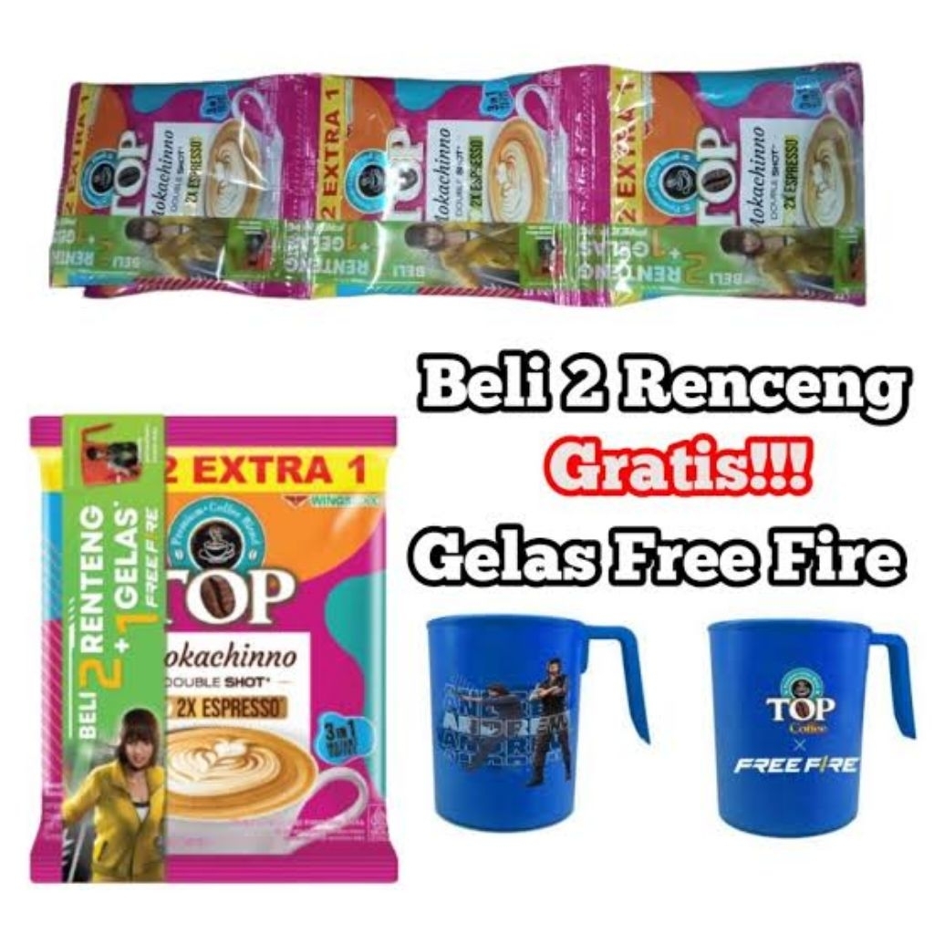 

top coffee moccachino 2 renteng berhadiah gelas (harga paket dapat 2 renteng atau 30pc)