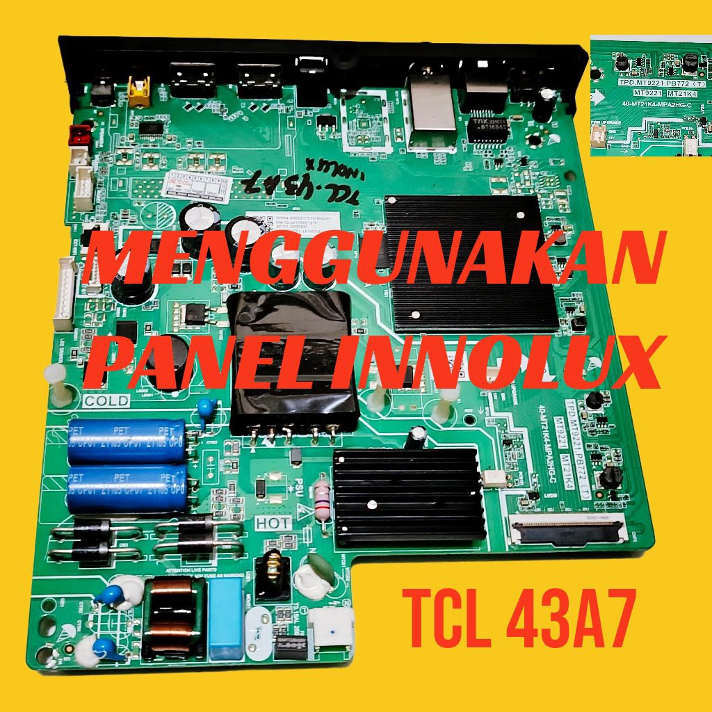 MAINBOARD TV TCL 43A7 - MOTHERBOARD TV TCL 43A7 - MOBO TV TCL 43A7 - MB TCL 43A7
