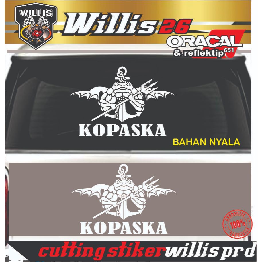 CUTTING STICKER PASUKAN KATAK KOPASKA HIJAU BAHAN POSFOR NYALA