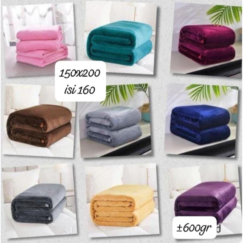 selimut polos bahan lembut