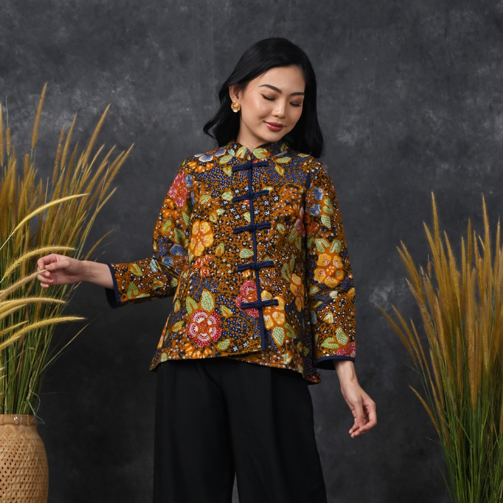 NONA RARA - Vivi Encim T4603, Baju kerja batik blouse wanita modern