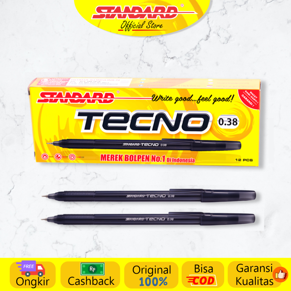 

PULPEN TECNO 0.38 mm / PULPEN STANDARD / Ballpoint / Pulpen / Pen / Bolpen ( 1 pack )