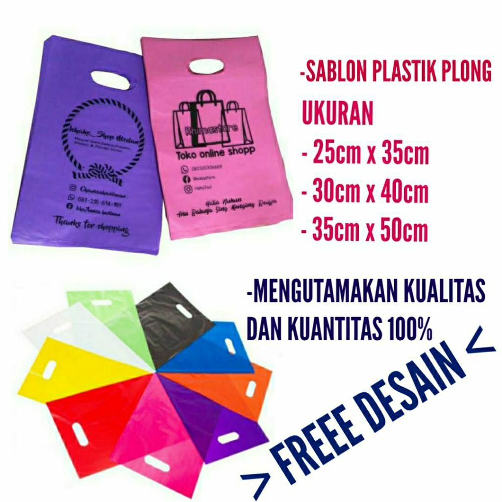 

sablon plastik HD plong costum murah 100% berkualitas