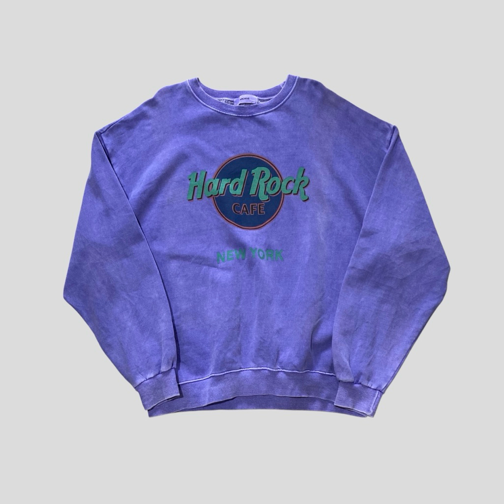Hard rock cafe new york korean oversize crewneck sweater