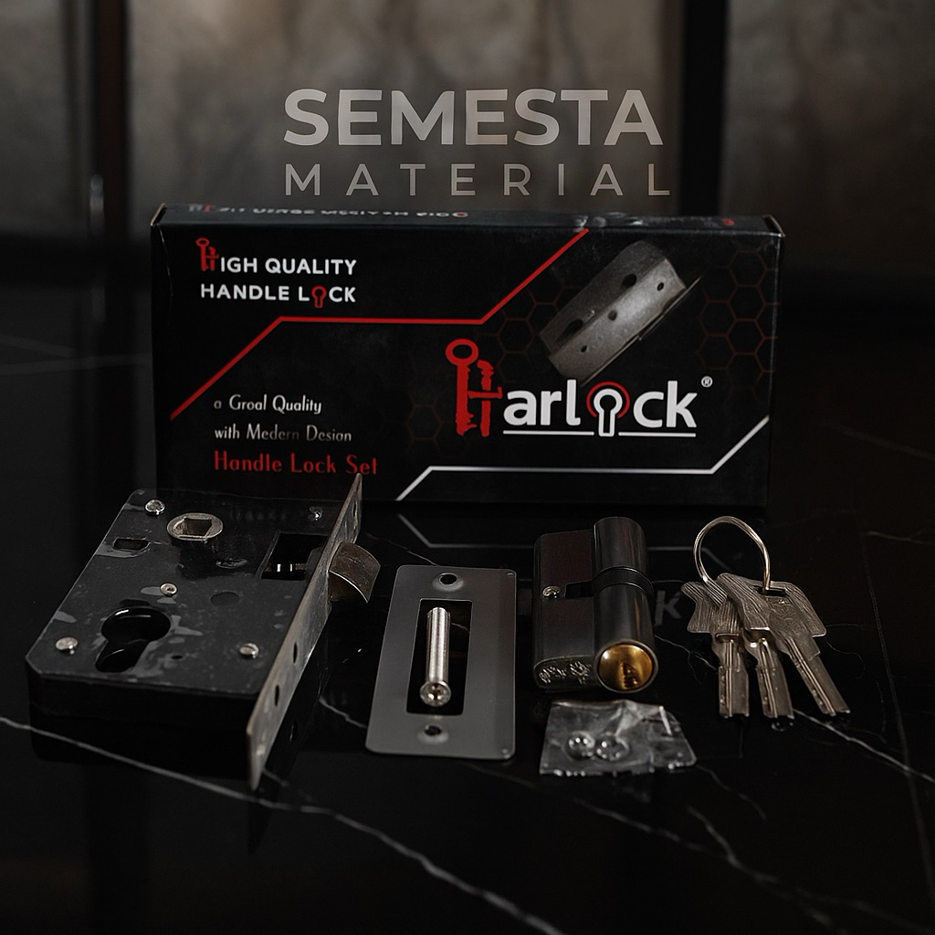 Body kunci Pintu Kecil Stainless Steel Harlock | Body Kunci Pintu Kecil + Anak Kunci | Body Kunci Ke