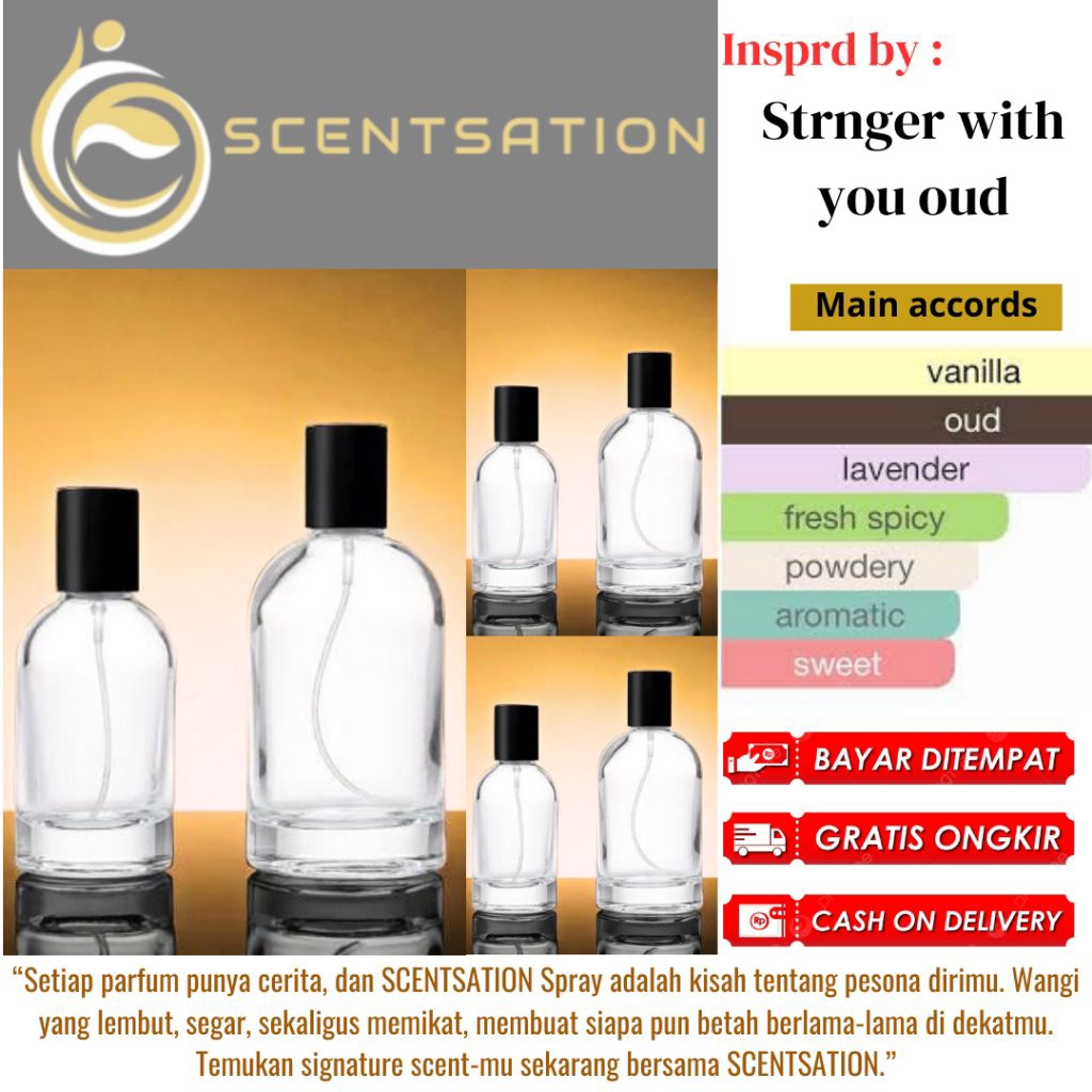 SCENTSATION - Parfume spray inspired by strongerr withh youu oud parfum bibit essence spray grade A 