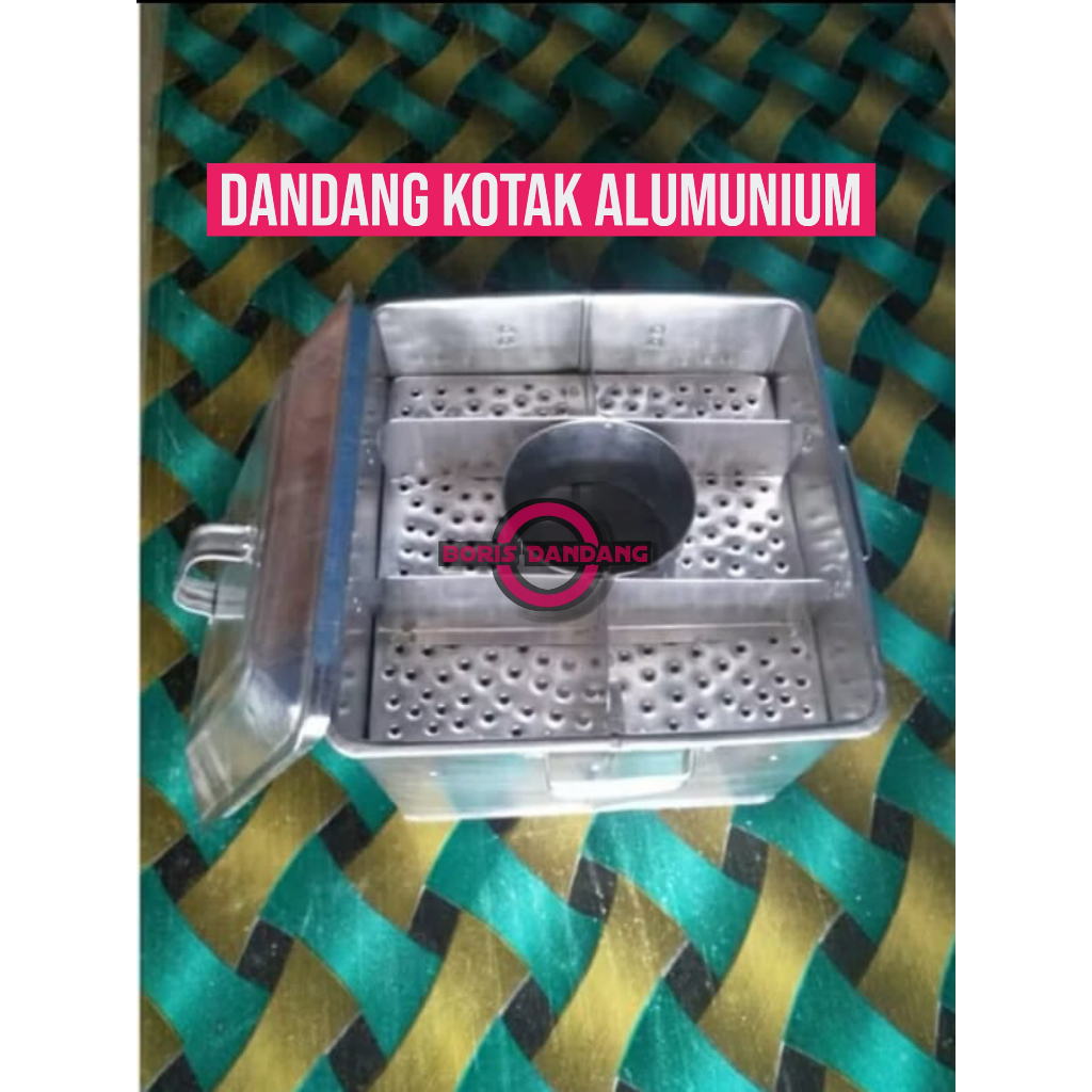 Dandang Kotak Aluminium Tebal Panci Bakso Sekat 4 dan 6 Uk.30x30x30 cm ( FREE CENTONG KUAH )