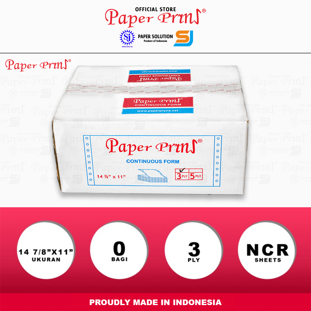 

Paperpryns Kertas Continuous Form 3PLY NCR 14 7/8" x 11