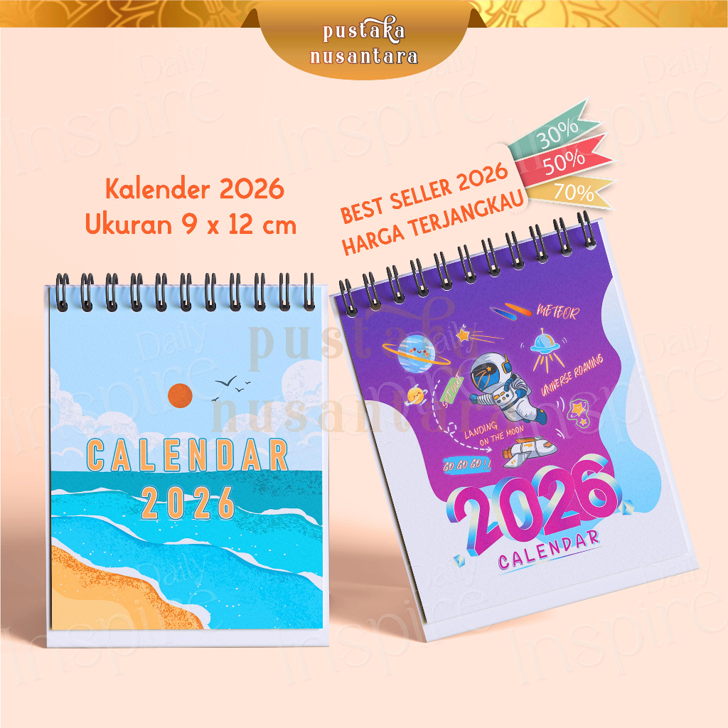 

Kalender Meja 2026 Spiral Mini Kalender Souvenir Unik Portable kalender meja duduk 2026 bervariasi