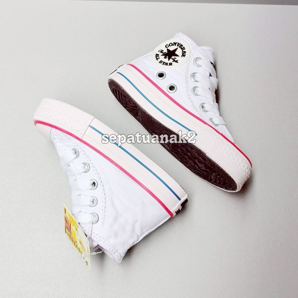 Sepatu converse kids putih klasik sepatu anak laki perempuan umur 6 bulan 1 2 3 4 5 6 7 8 9 10 tahun