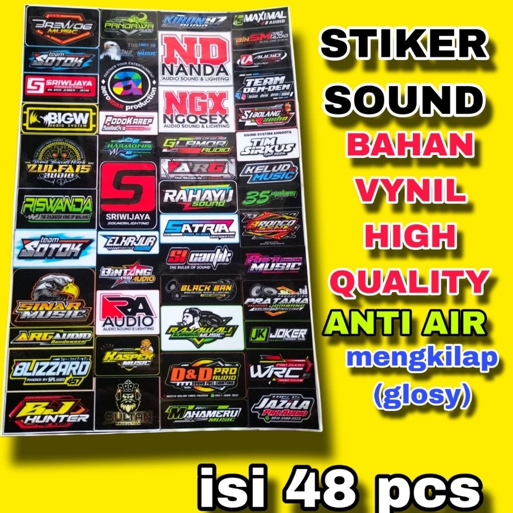 

STIKER SOUNDSYSTEM AUDIO BAHAN VYNIL HIGH QUALITY | STIKER ANTI AIR | STIKER 1 LEMBARBahan stiker Vynil high quality