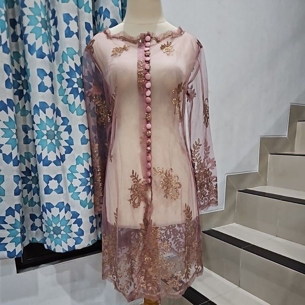 Preloved Atasan Kebaya Pink Gold Like New