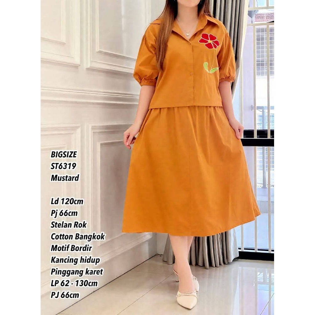 set rok jumbo katun bordir