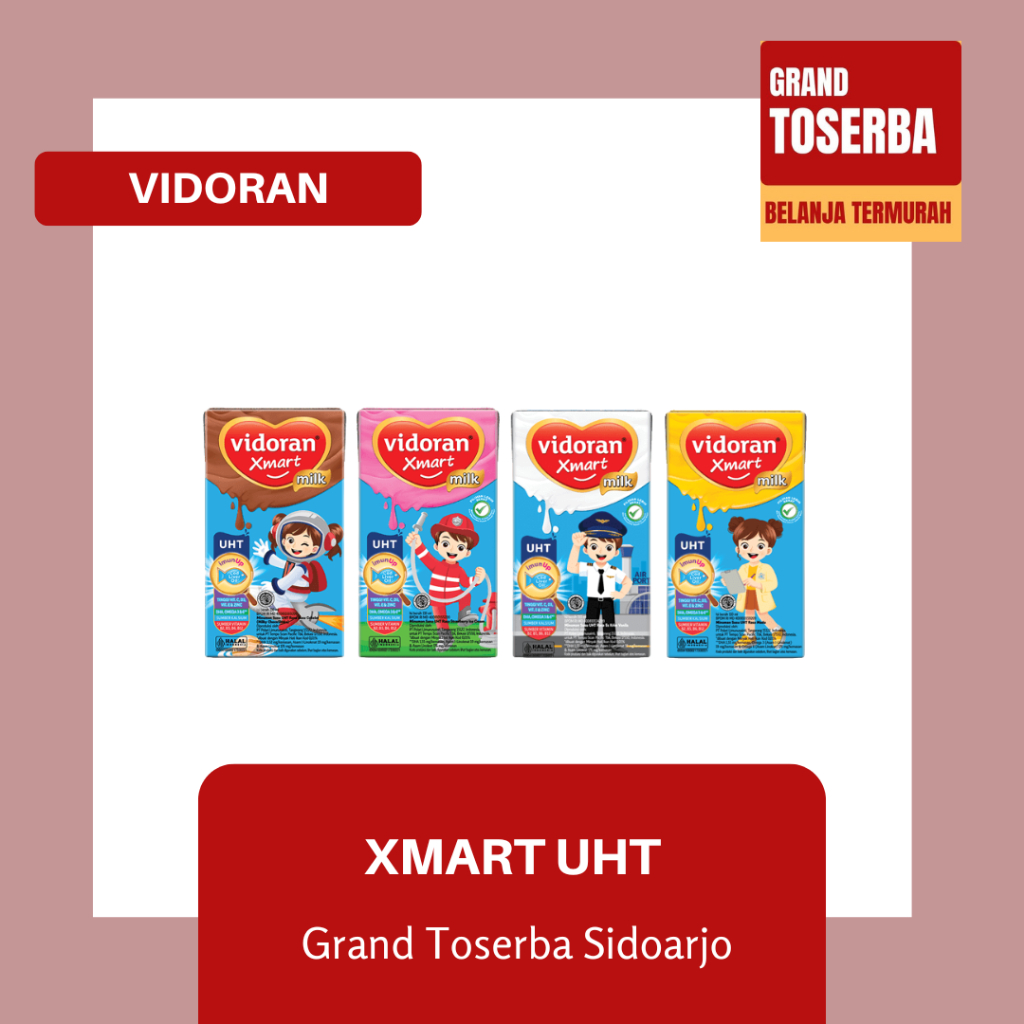 

VIDORAN XMART 110 - 175ML / SUSU CAIR DALAM KEMASAN / ALL VARIAN / SUSU UHT ANAK PERKEMBANGAN BALITA