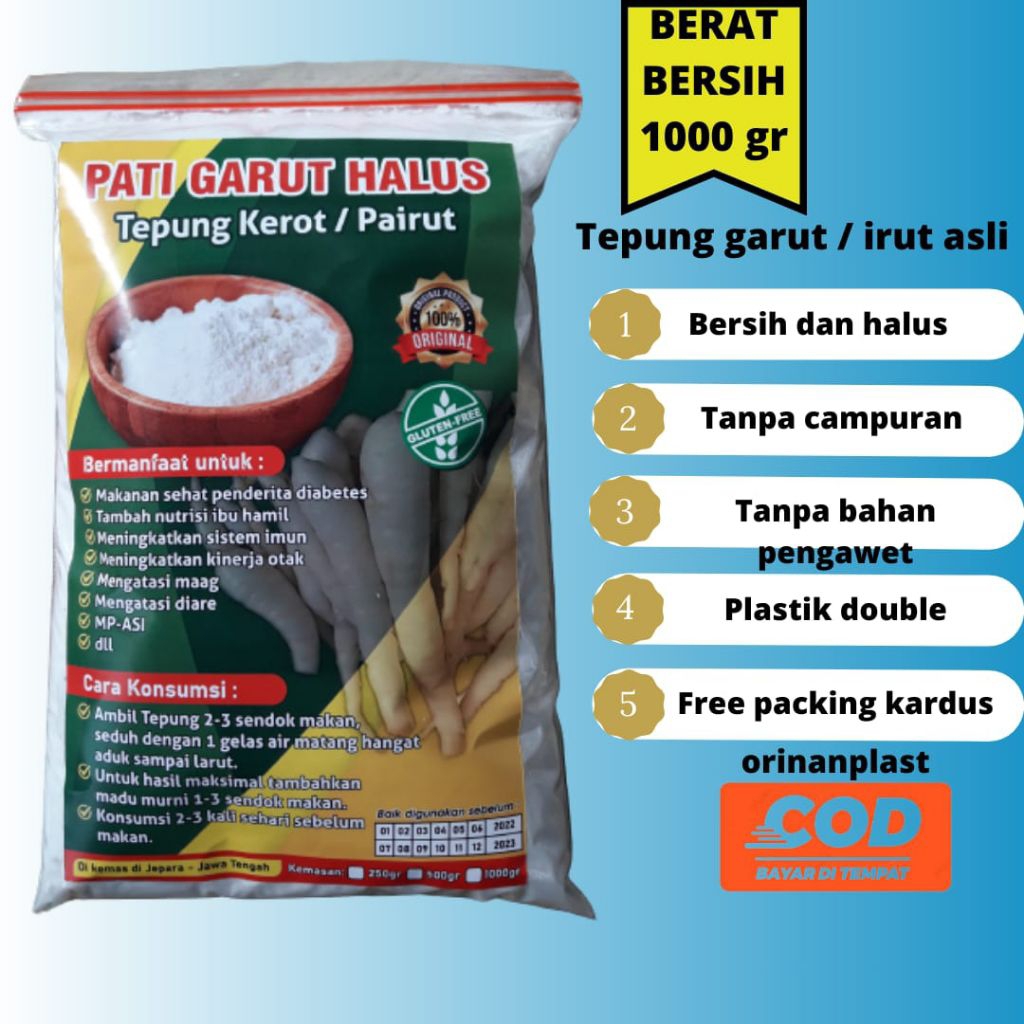 

Pati garut asli 1kg untuk obat asam lambung maag alami tepung angkrik irut arrowroot