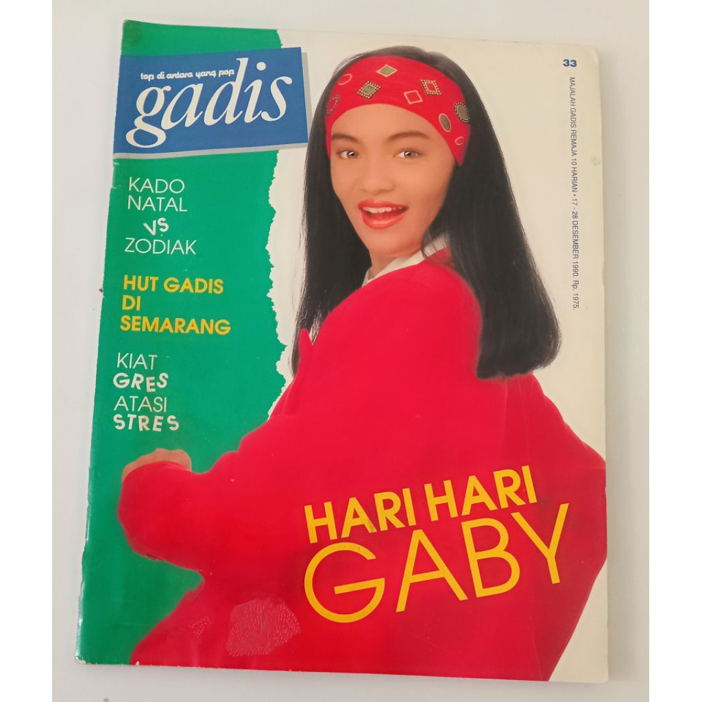 Majalah Gadis Tahun 1990 Cover Astrid Tatiana Hiliard (Finalis Gadsam'90)