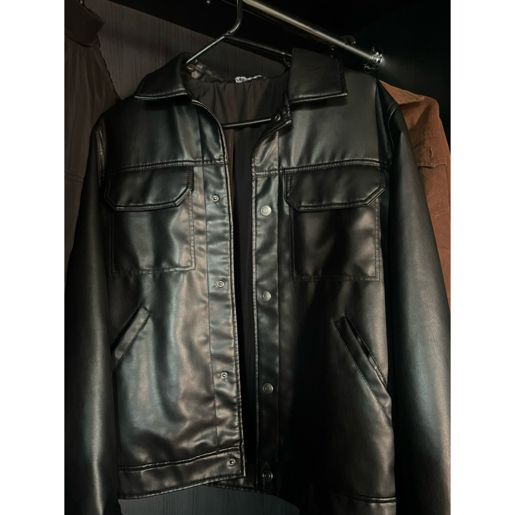 Jaket kulit zara Man