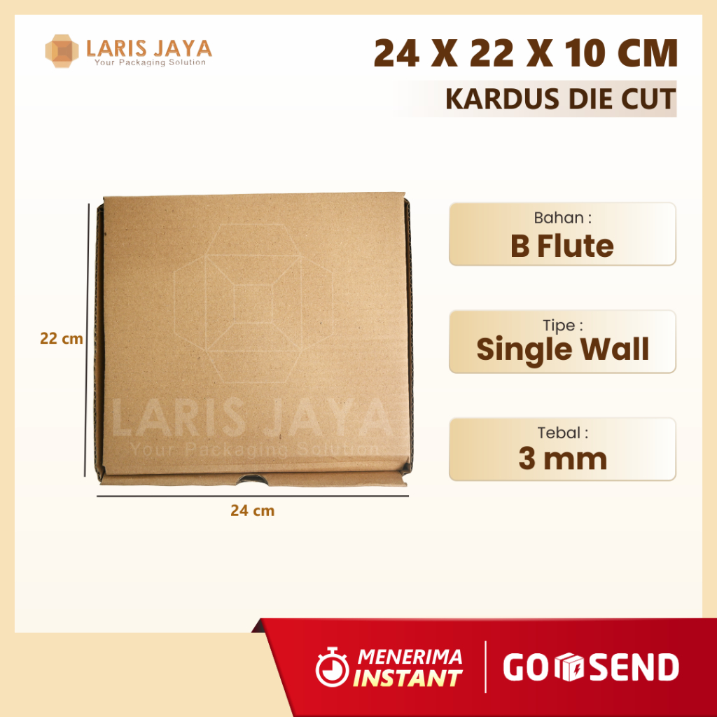 

Kardus Die Cut / Box Pizza Diecut / Brownis / Hampers / Gift / Aksesoris / Kaos / Dus Packing 24 x 22 x 10 cm ( Kardus Pizza 24 x 22 x 10 cm )