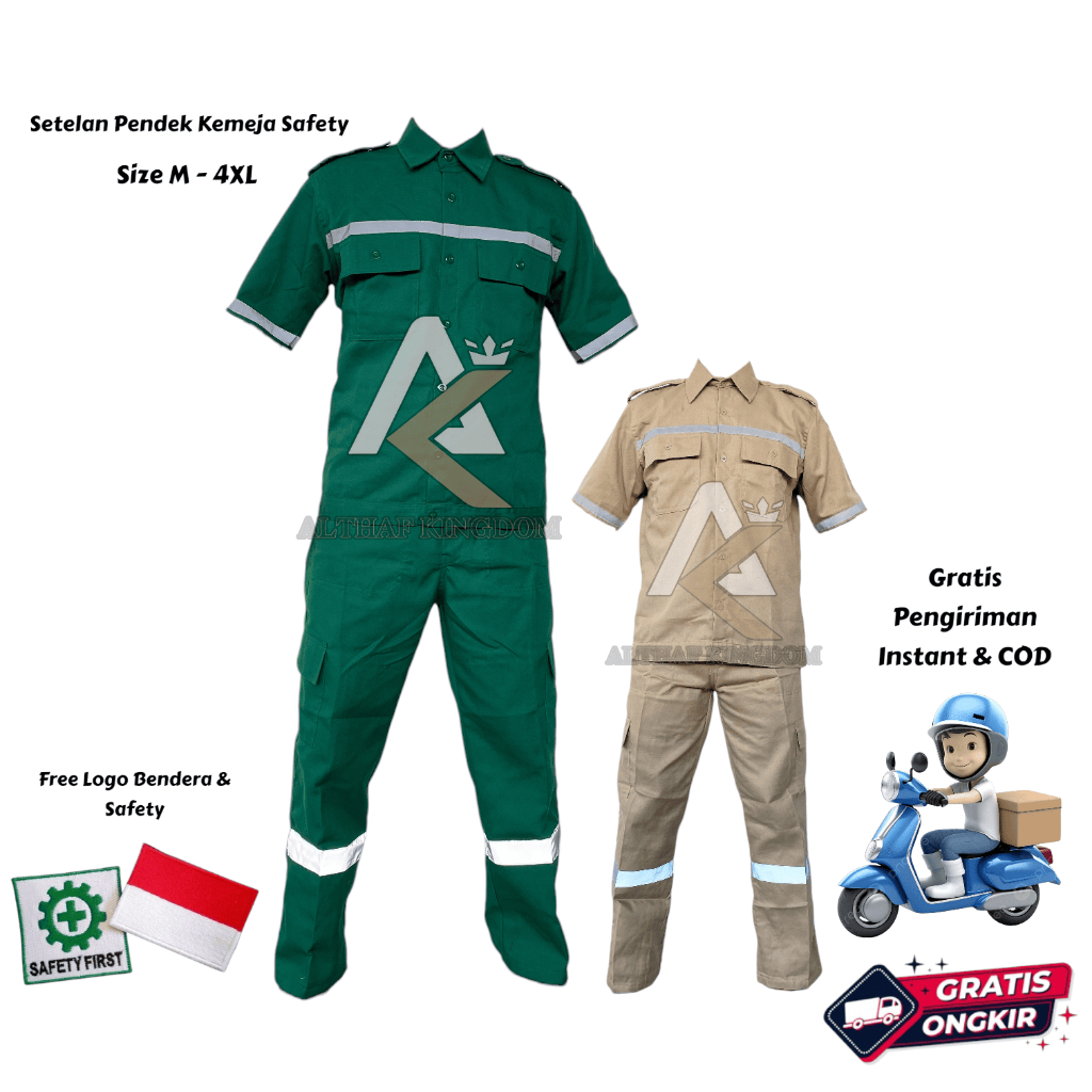 ALTHAF Setelan Kerrja K3 - Setelan Wearpack Safety K3 - Baju Kerja Dengan Scotlight
