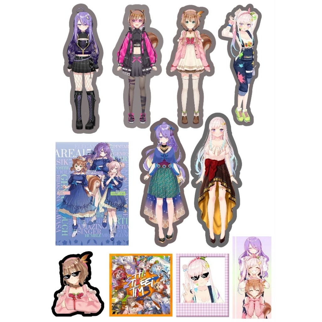 

Stiker pack Hololive Indonesia Gen 1 // Risu // Lofi // Moona