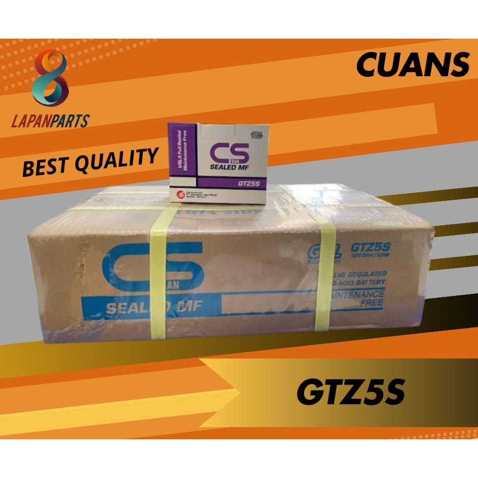 PER DUS Aki Motor Beat Vario 110 Mio soul Aki Kering, Merk : CUANS  GTZ-5S MF PERDUS ISI 10PCS