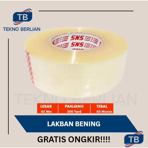 

Lakban Bening 2 Inchi 45 mm x 300 Yard / Isolasi Selotip 45mm 300Yard