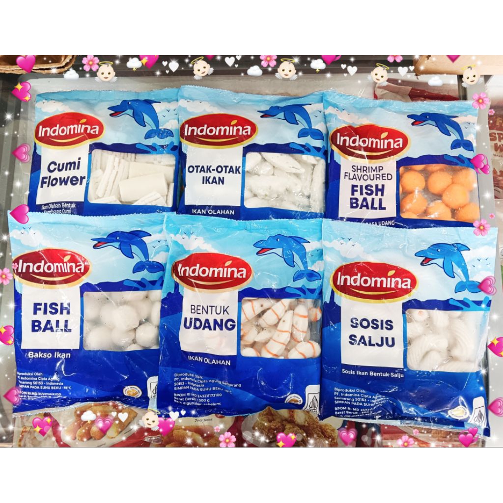 

INDOMINA BAKSO IKAN /BAKSO UDANG/ OTAK2 /CUMI FLOWER O/500gr