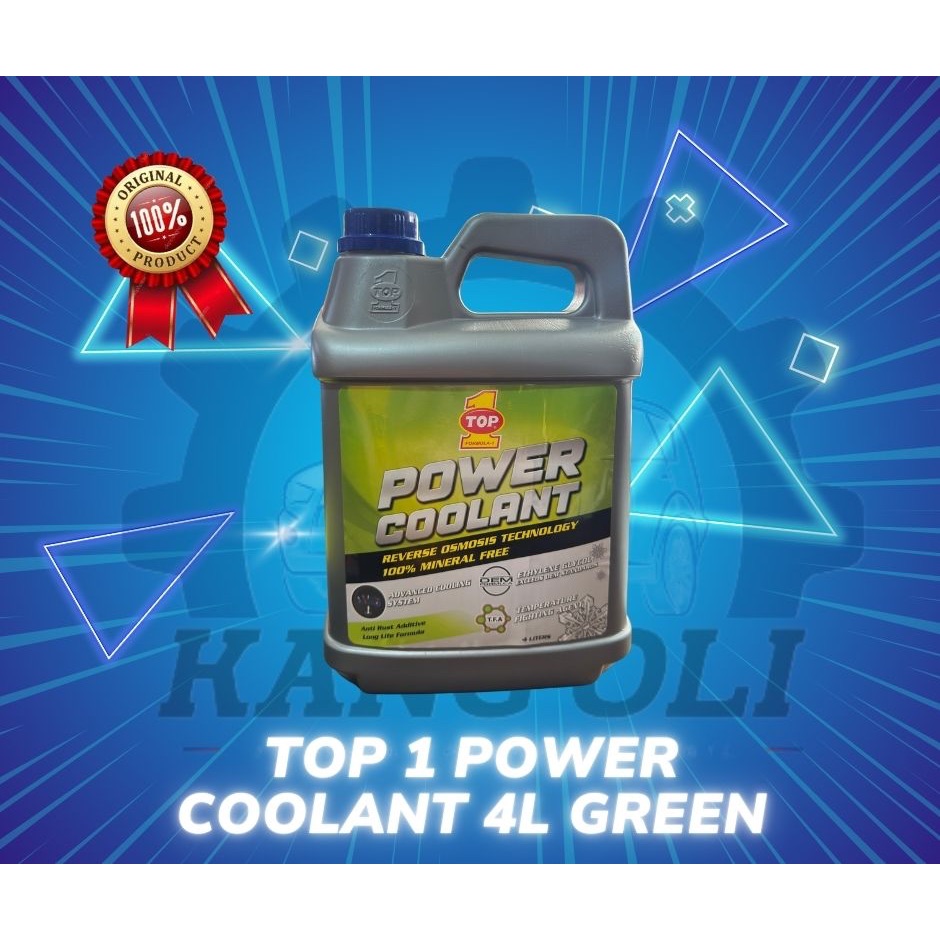 AIR RADIATOR COOLANT MOBIL TOP 1 POWER COOLANT 4L HIJAU