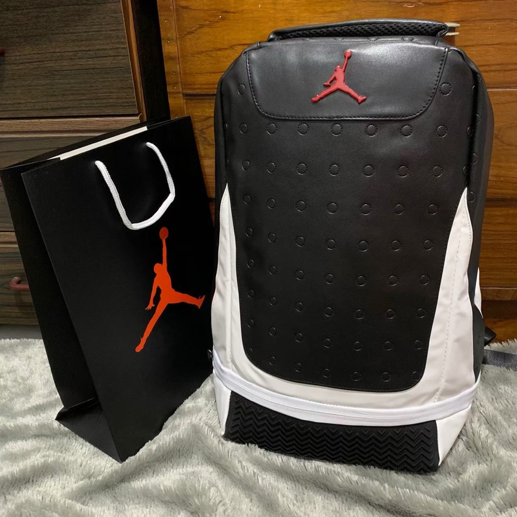 BACKPACK JORDAN LEATHER RETRO 13 BLACK WHITE