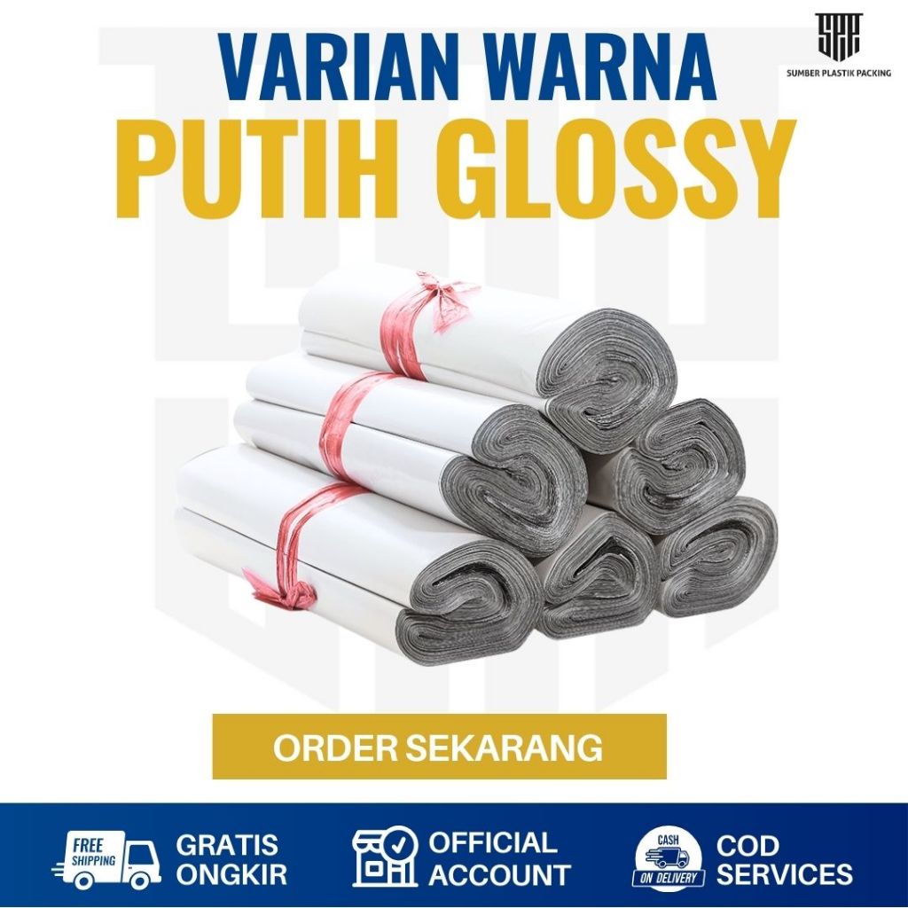

Plastik Polymailer 25x40 isi 100Pcs Warna Putih Glossy | Plastik Packing Murah | Plastik Olshop