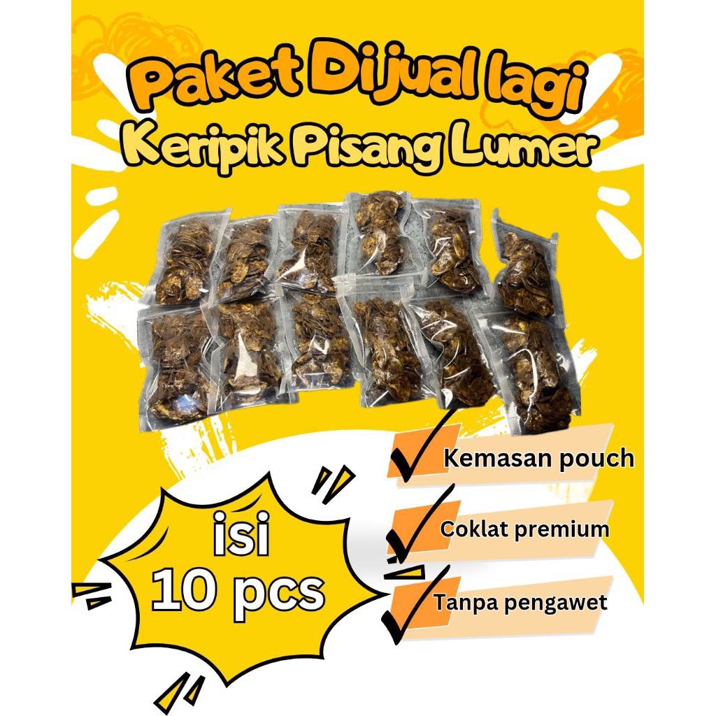 

PAKET DIJUAL LAGI| 10 PCS KERIPIK PISANG LUMER COKLAT| KUE LEBARAN CAMILAN COKLAT ENAK NAGIH