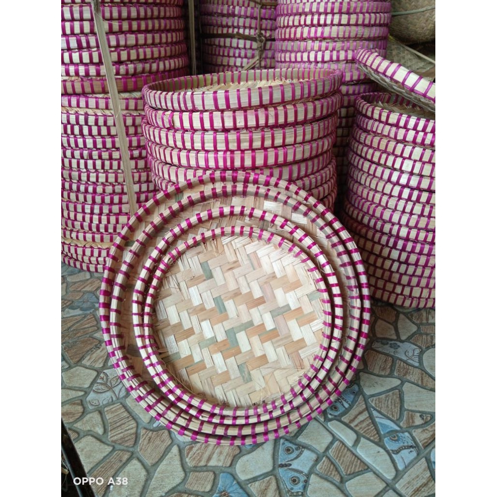 Tampah Bambu Mini tempat kue tumpeng dll