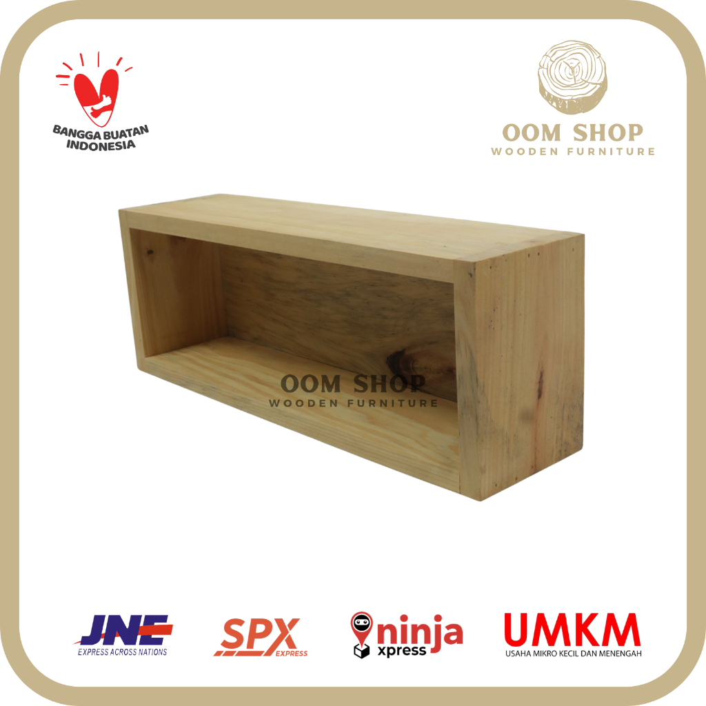 Rak Ambalan Kotak Persegi Panjang Rak Buku Pajangan Rumah Gantung Dinding