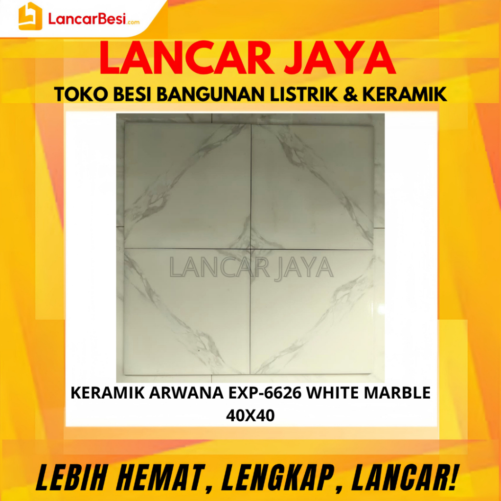 Keramik Lantai 40x40 EXP 6626 White Marble Hanya Untuk Area Jogja & Sekitarnya