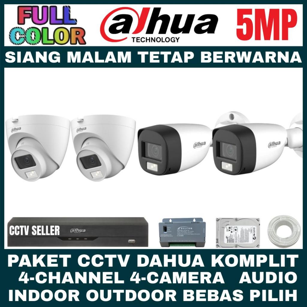 PAKET CCTV DAHUA AUDIO SERIES COLORVU 4 CHANNEL 4 CAMERA 5MP FULL COLOR