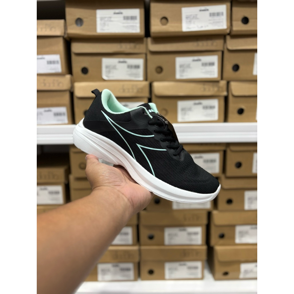SEPATU RUNNING WANITA DIADORA NEGASI BLACK CYAN DIAX25F0205B ORIGINAL BNIB SHOES