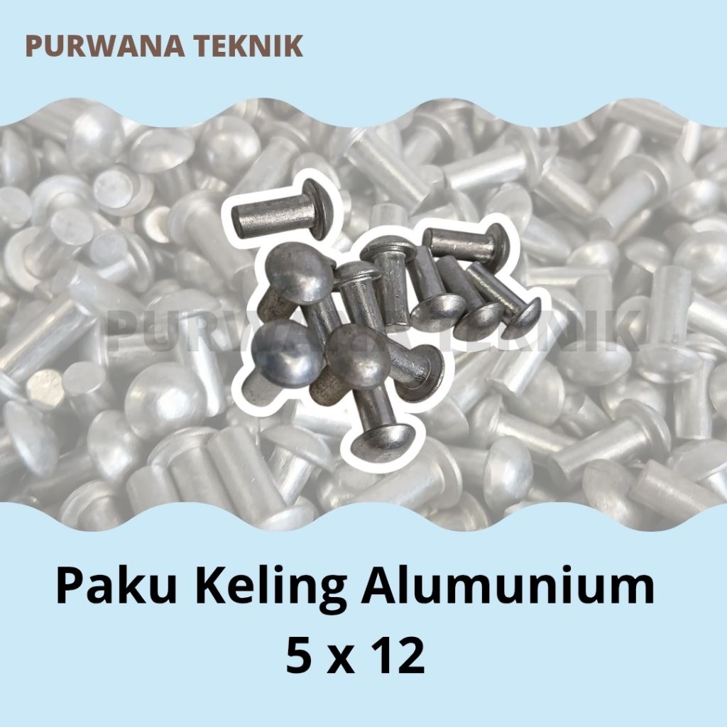 Paku Keling Alumunium 5 x 12 Paku Rivet Silver