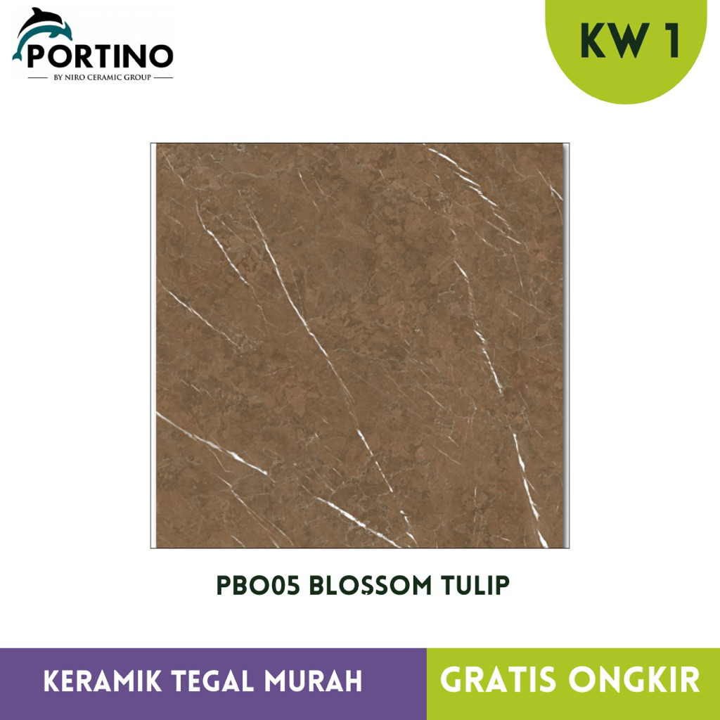 Granit Coklat Corak 60x60 Niro Granite Portino PPBO05 Tulip Kw1 Terjamin