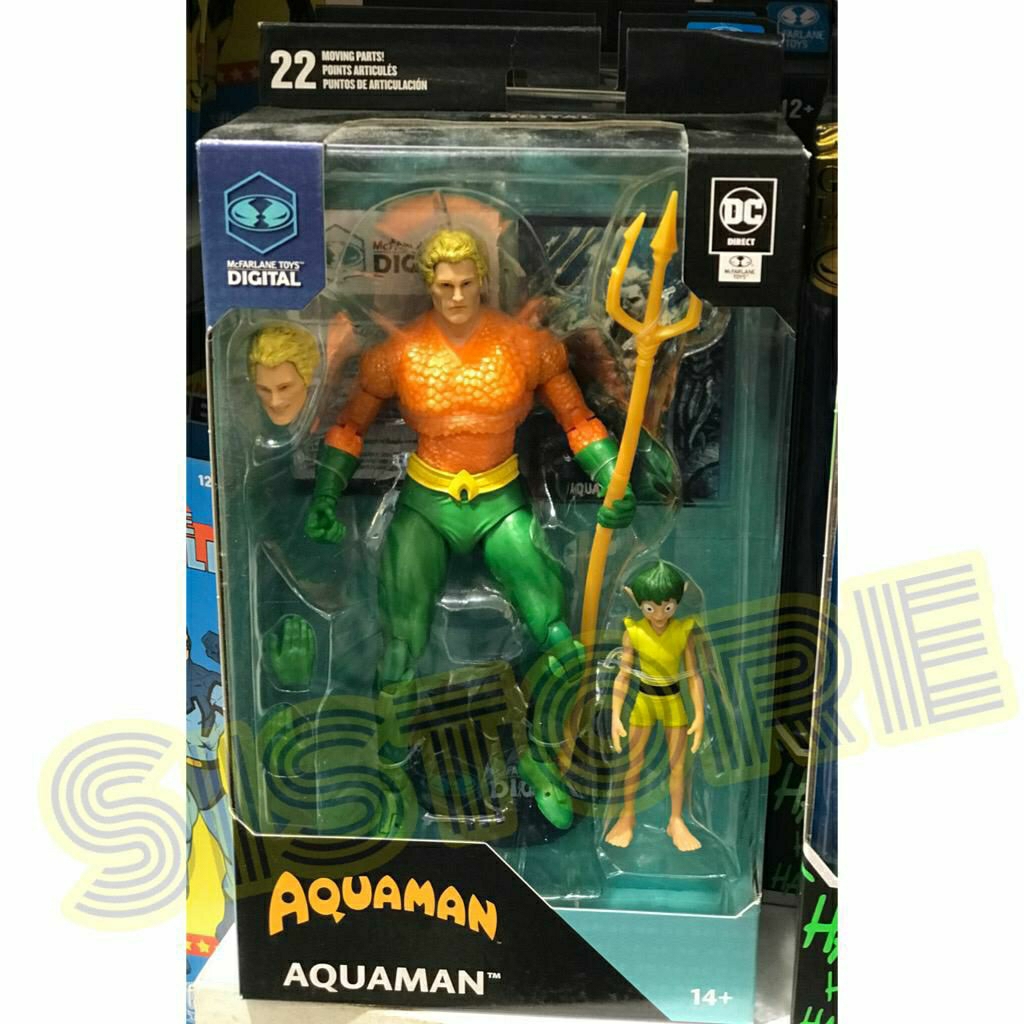 Mainan Action Figure Aquaman with Qwsp DC Classic Founder Justice League DC Direct McFarlane Digital