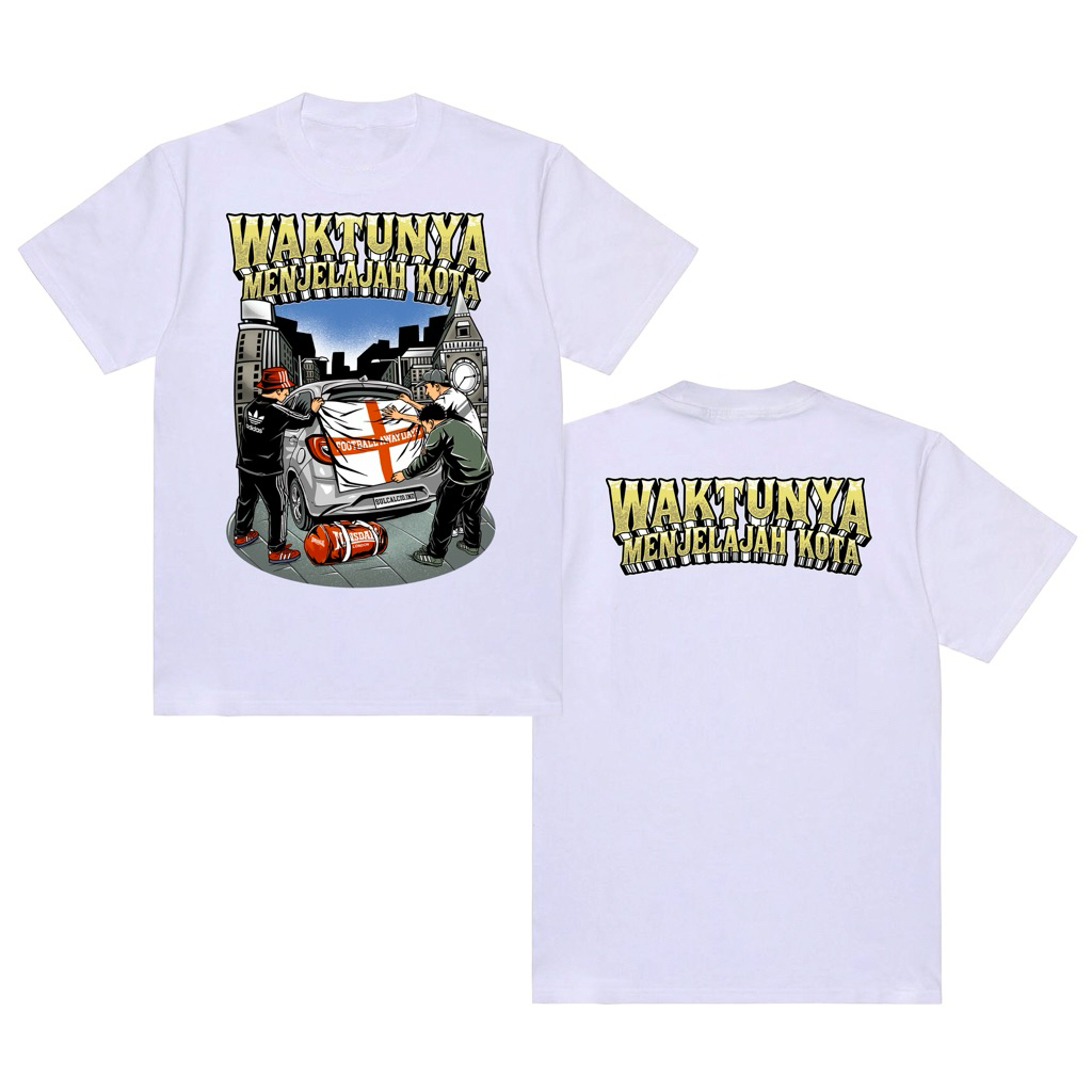 T-SHIRT WAKTUNYA MENJELAJAH KOTA WHITE