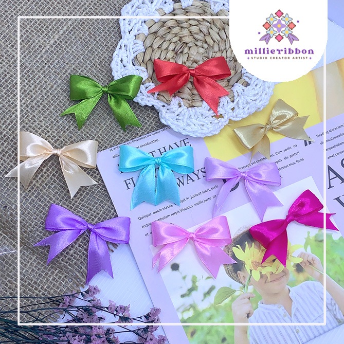 

Pita Souvenir MIX 5,5x5,5 (2cm 3/4 inch) Pita Jadi Bow Ribbon Simple Aesthetic | Pita Satin Import Termurah