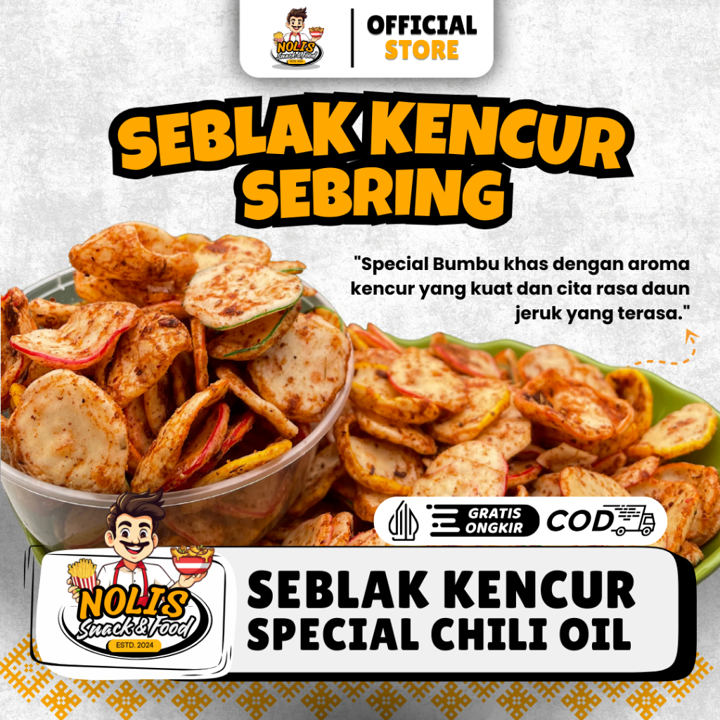 

SEBRING Seblak Kencur Special Pedas Chili Oil Aroma Daun Jeruk | Seblak Kencur /Seblak Cikur