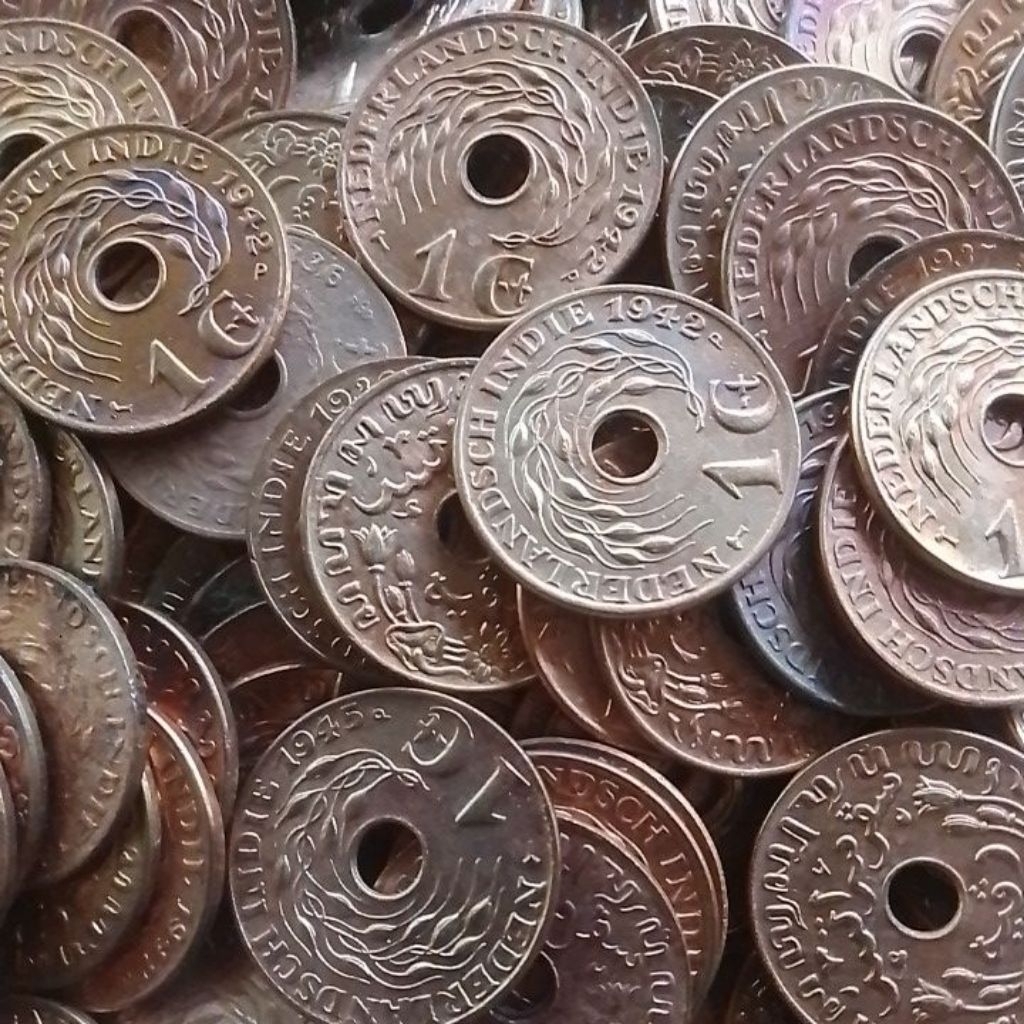 UANG KUNO KOIN 1 CENT BOLONG