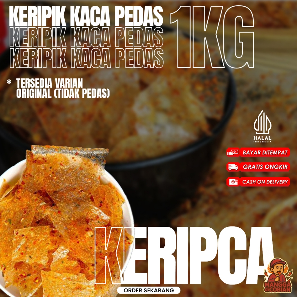 

(1kg) KRIPIK KACA VIRAL PEDAS MANGGAdiCOBIAN