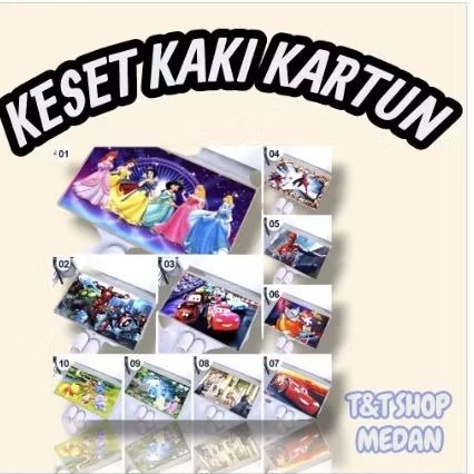 T&TSHOP MEDAN-KESET KAKI KARAKTER KARTUN LUCU ALAS KAKI KAIN HALUS MERESAP DEPAN KAMAR MANDI KAMAR T