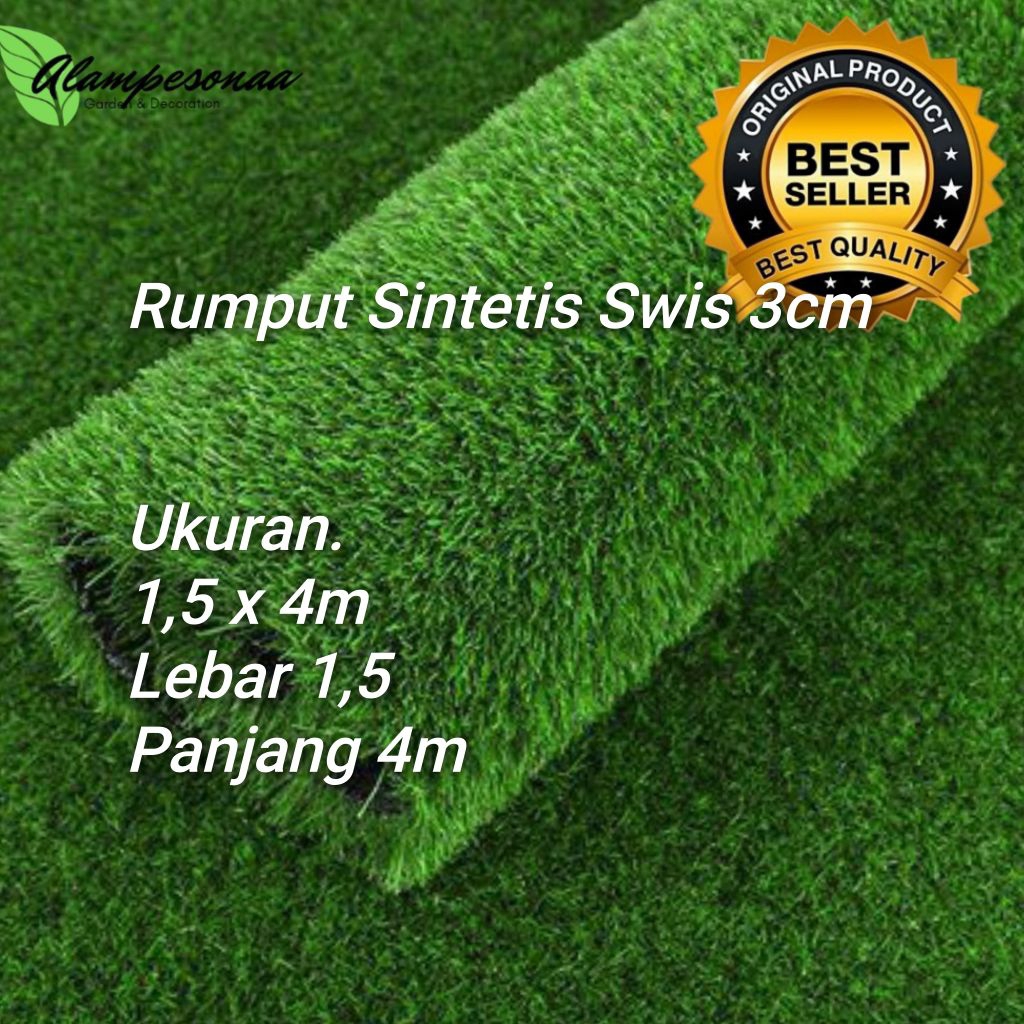 Rumput Sintetis Swiss 3cm 1,5 Meter x 4 Meter - Rumput Sintetis Swiss Import Grade A+